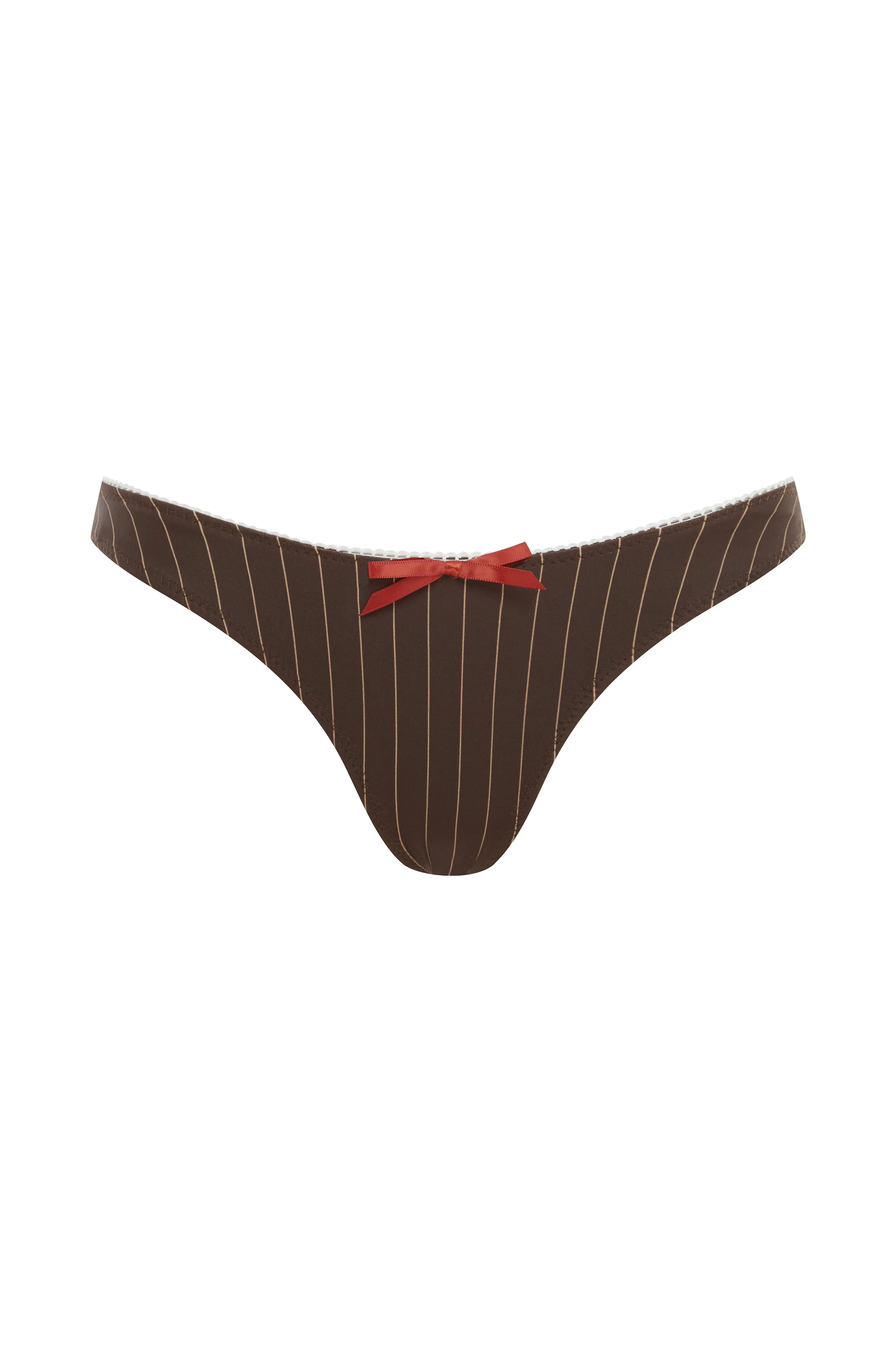 Jeanie Bikini Bottom | Brown Pinstripe - Image 7