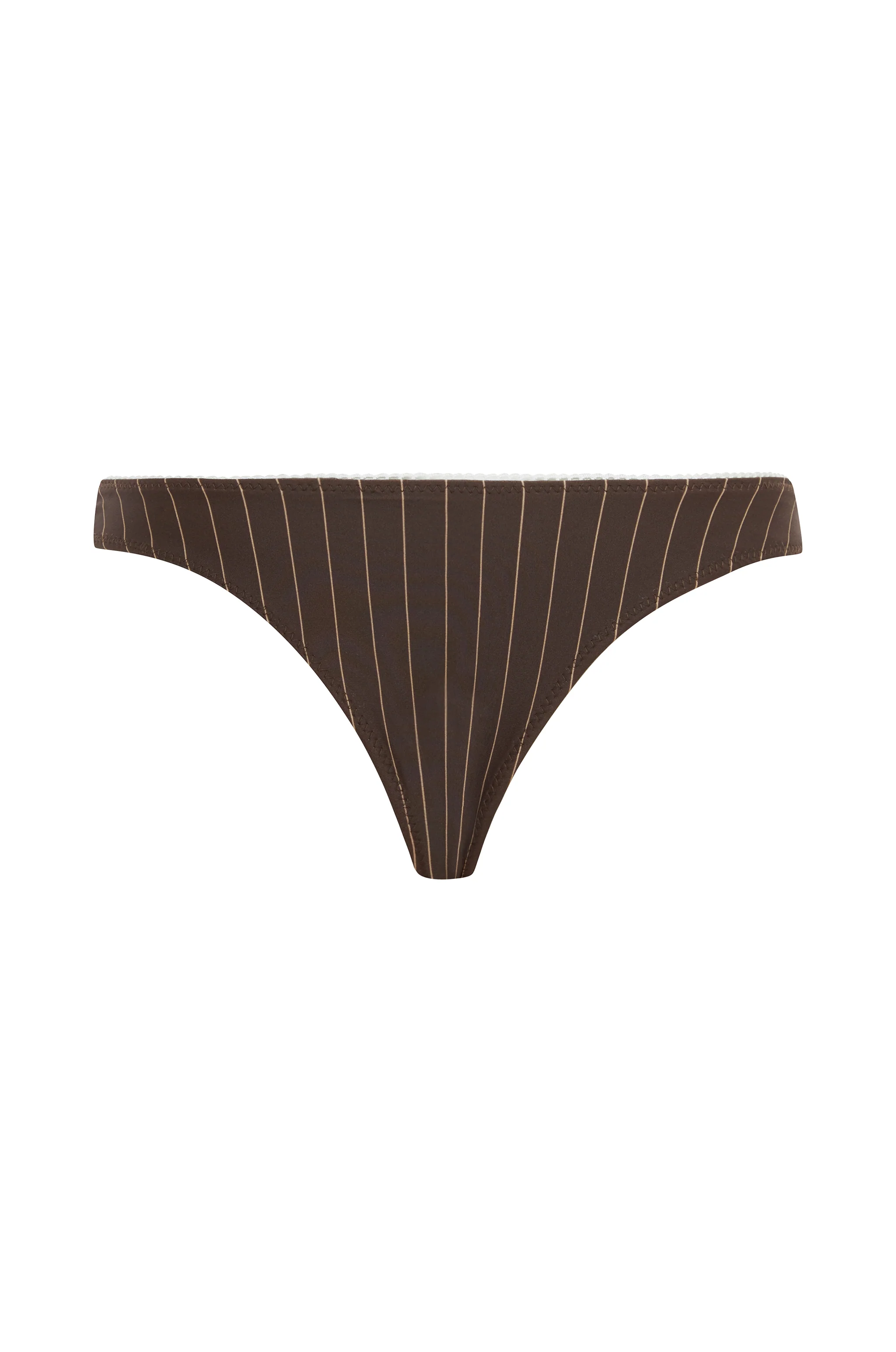 Jeanie Bikini Bottom | Brown Pinstripe - Image 8