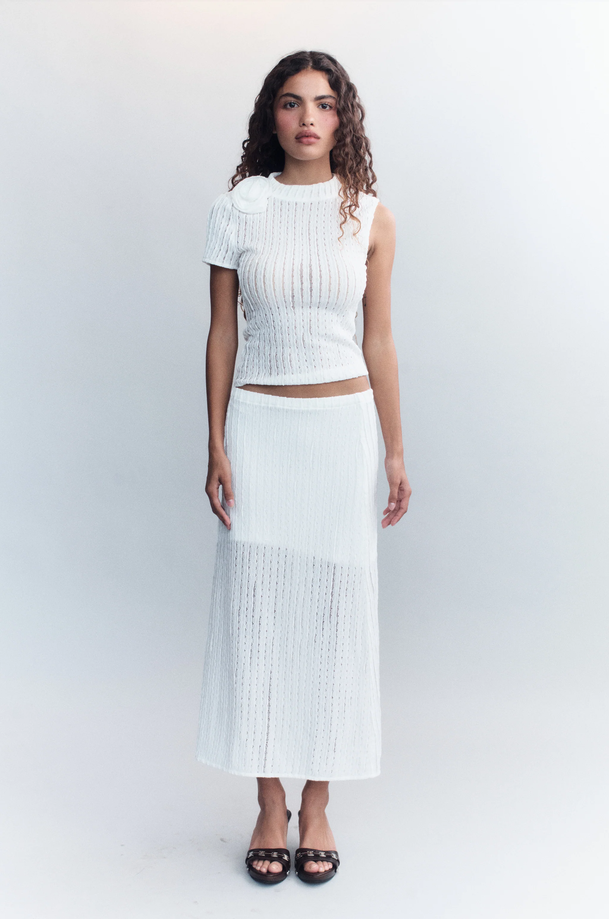 Loulou Midi Skirt | White - Image 3