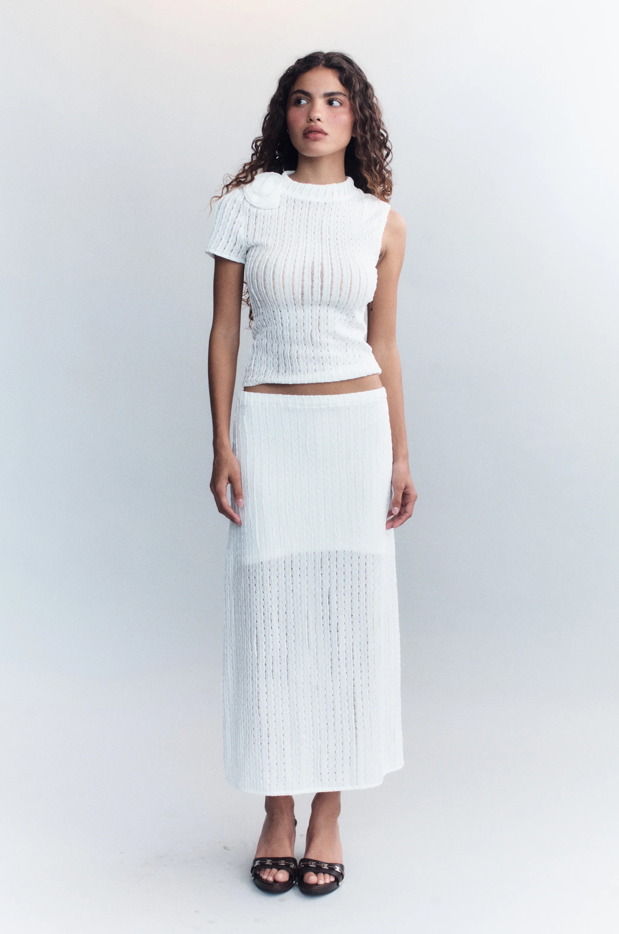 Loulou Midi Skirt | White - Image 4