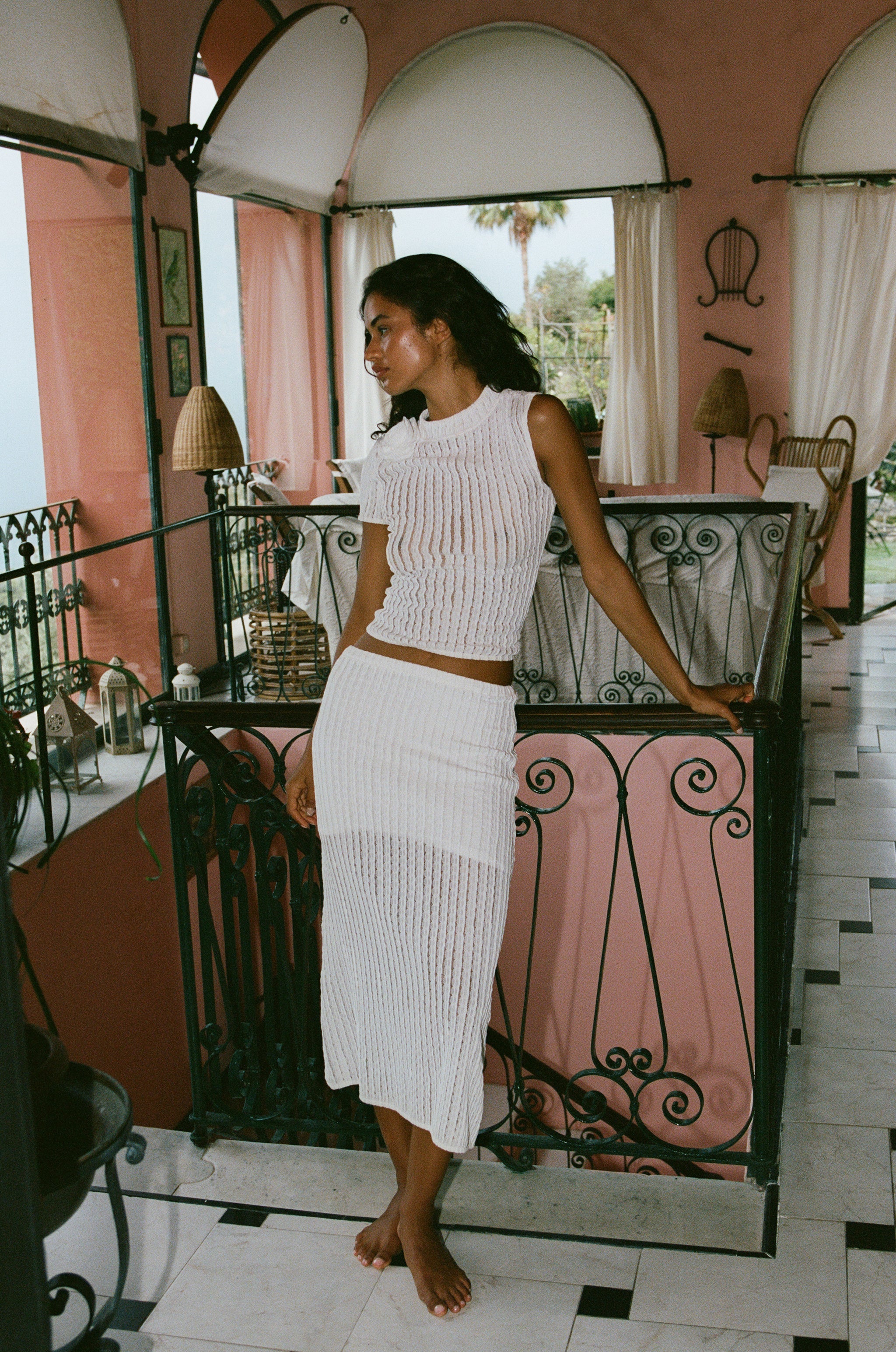 Loulou Midi Skirt | White - Image 6