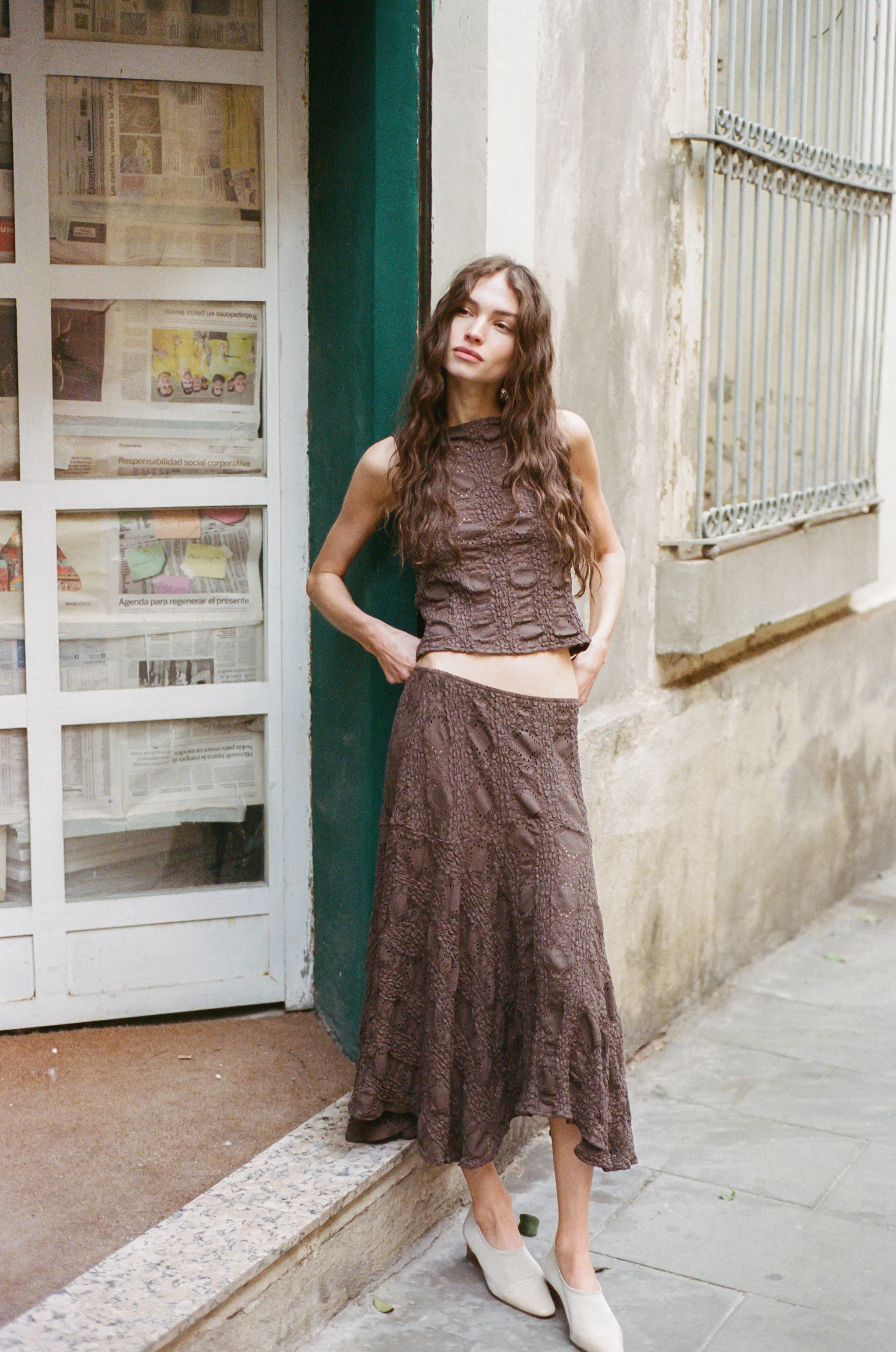 Maeve Midi Skirt | Brown - Image 6